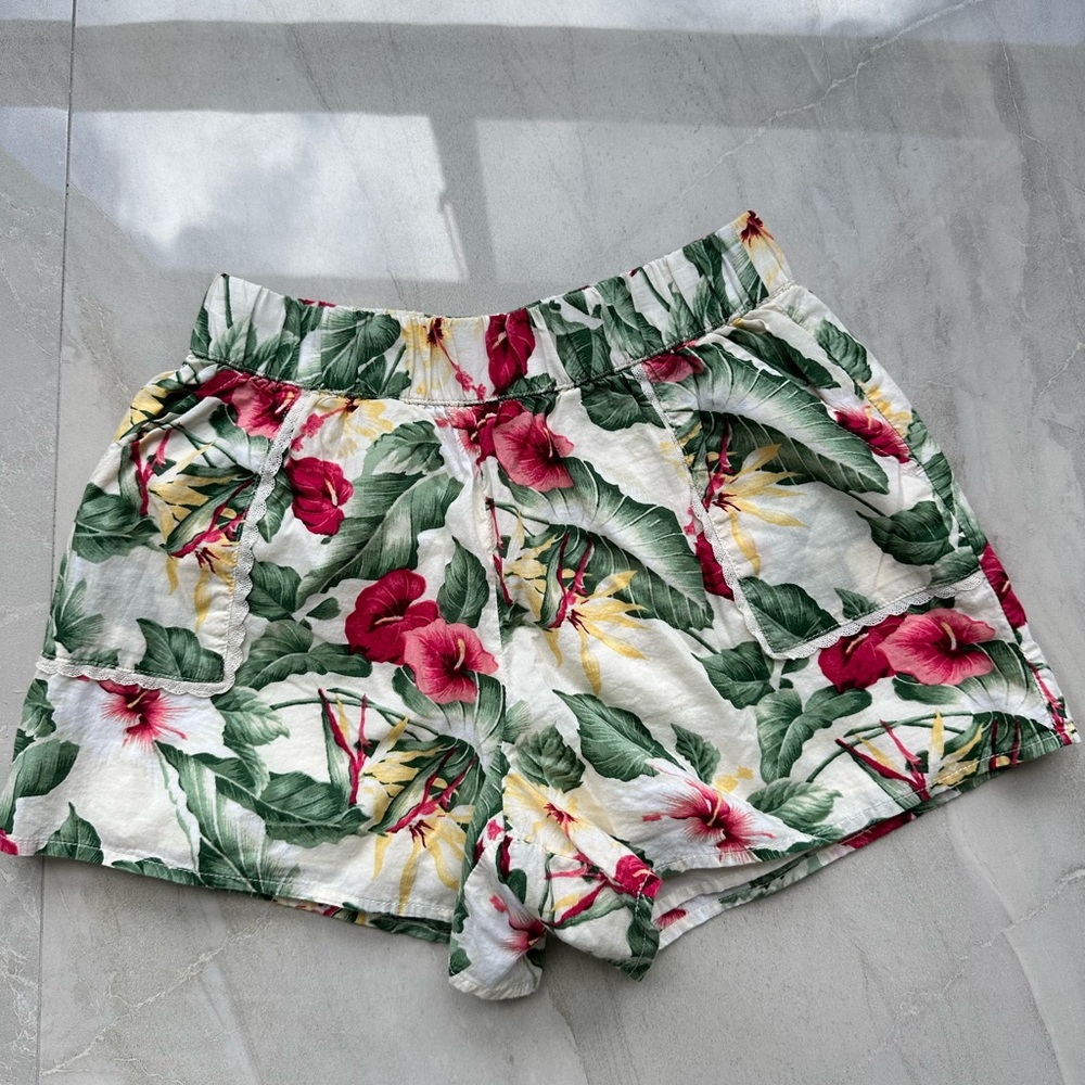 Janie and Jack Red and Green High Waist Shorts